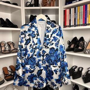 Christian Lacroix White and Blue Floral Blazer